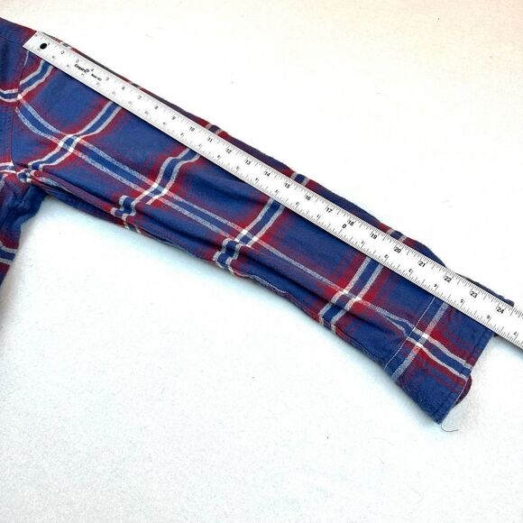 Iron and Resin Red Plaid Freedom Riders Cotton Flannel Shirt Men’s S-M Read - Picture 11 of 11